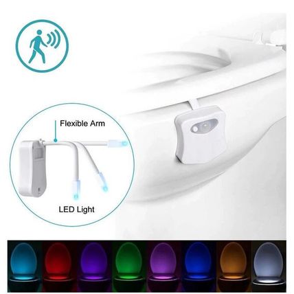 Motion Sensor Activated LED 16 Colors Changing Toilet Night Light