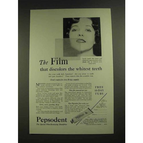 1929 Pepsodent Toothpaste Ad - Film That Discolors