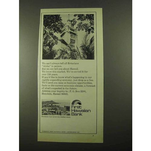 1969 First Hawaiian Bank Ad - Rotarians