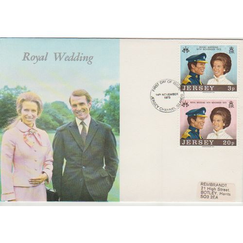 Jersey 1973 Princess Anne Royal Wedding picture FDC see others