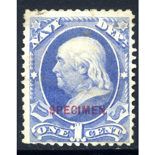 USA 1875 Official — Navy Department, 1c Specimen, Scott O35S, Mint Hinged