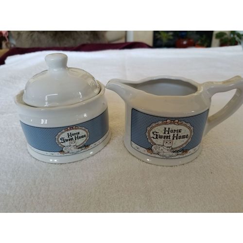 Vintage "Home Sweet Home" Fabrizio Cream & Sugar Set - Rare!