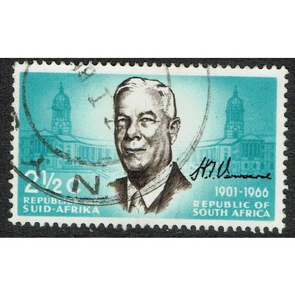 South Africa 1966 Verwoerd Commemoration 2½c Blackish Brown & Turquoise SG266 FU