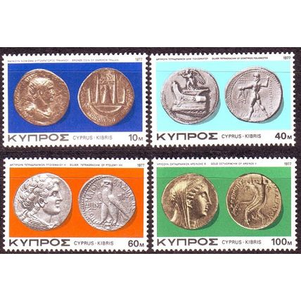 ZYPERN CYPRUS [1977] MiNr 0468-71 ( **/mnh ) Münzen