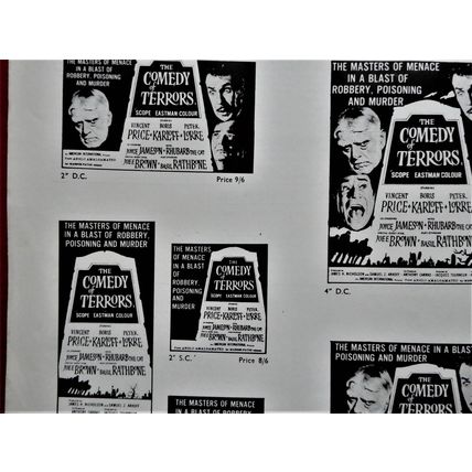 COMEDY OF TERRORS, The (1964) vintage UK pressbook ***Vincent Price***