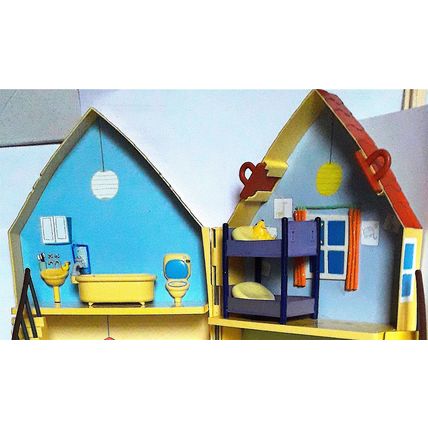 PEPPA PIG's FAMILY HOUSE - 4 x Rooms, Stairs, Bed etc 40 cm - VERY GOOD & CLEAN