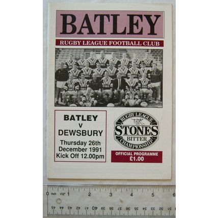 1991 programme Batley v. Dewsbury