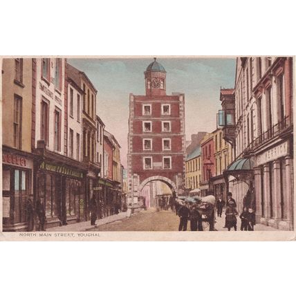 Grocers On Youghal Main Street Cork Irish Old Postcard