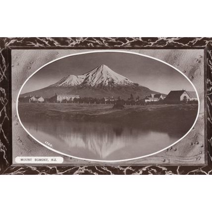Mount Egmont Vintage Real Photo New Zealand Framed Effect Postcard