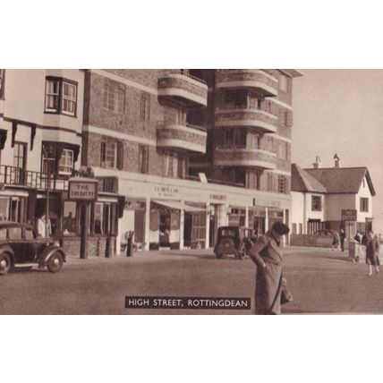 Rottingdean High Street Creamery Sussex Sepia Antique Postcard