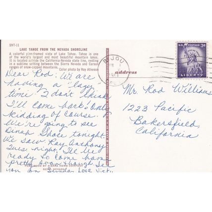 Lake Tahoe CA - Lot of 6 - Postcards & Stamps - Vintage - 1960's