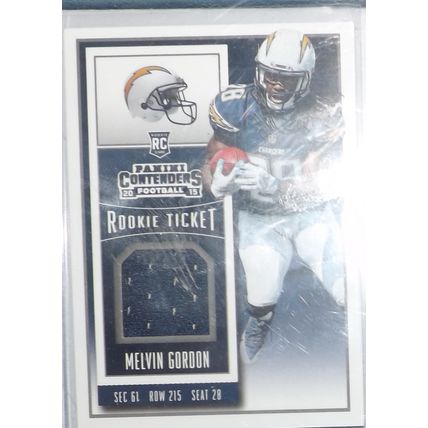 2015 Panini Contenders MELVIN GORDON (Chargers) Rookie Ticket patch #RTS-MG