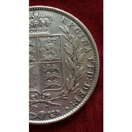 Queen Victoria 1846 .925 Silver Half Crown, Over 170 Years Old Lovely Grade Coin
