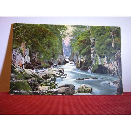 (BETTWS) BETWS-Y-COED, THE FAIRY GLEN.. used antique postcard 1910 pm =