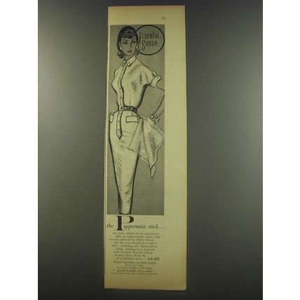 1956 Franklin Simon Nancy Greer Shirtdress Ad - The Peppermint Stick