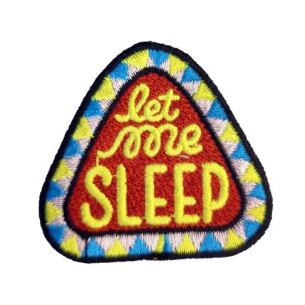 Let Me Sleep Iron on Patch Embroidered Small 5 cm x 4.7 cm Sew Badge Motif P119