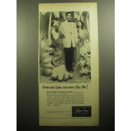 1958 After Six Dinner Jackets Ad - Wash and wear was never like this
