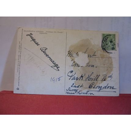 RHODODENDRON FLOWERS used antique German postcard 1915 pm =