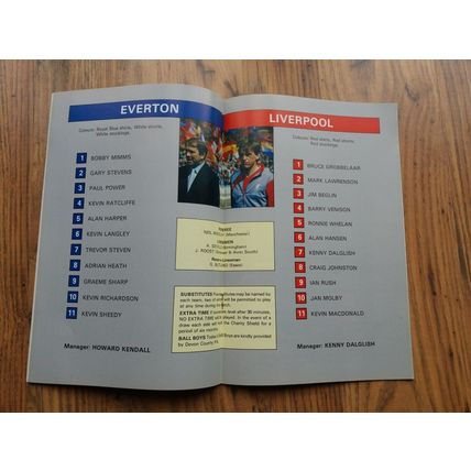 1986 Charity Shield Programme - Everton vs Liverpool