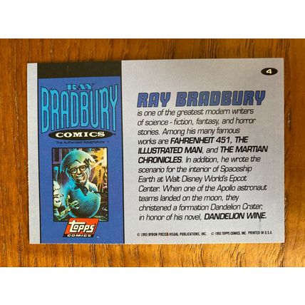 Ray Bradbury Comics base trading card # 4 Ray Bradbury (A) 1993 Topps