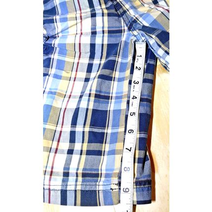 The Children's Place Boys Size 12 Multicolor Plaid Adjustable Waist Shorts Stain