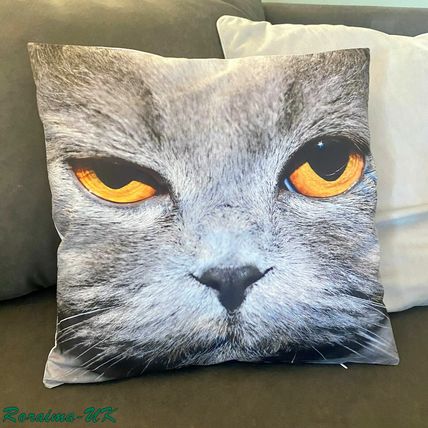 CAT Cushion Animal Cover Printed Pillow CASE Sofa Home Decor 45 x 45cm 18'' UK A
