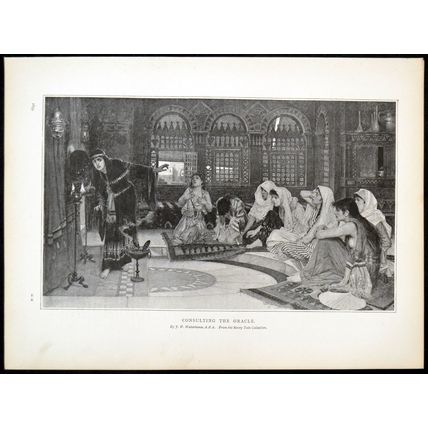 CONSULTING THE ORACLE 1893 John William Waterhouse VICTORIAN ENGRAVING