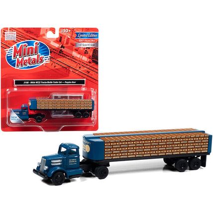 White WC22 Truck Tractor with Bottle Trailer Dark Blue "The Peoples Brewing C...