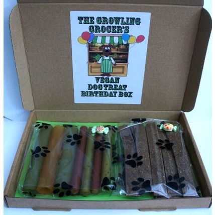 THE GROWLING GROCER'S VEGAN BIRTHDAY DOG TREAT GIFT BOX HEALTHY VEGE TREATS