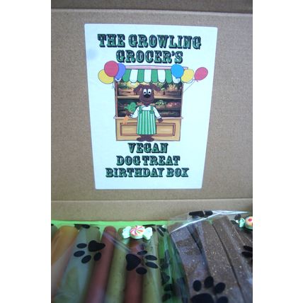 THE GROWLING GROCER'S VEGAN BIRTHDAY DOG TREAT GIFT BOX HEALTHY VEGE TREATS