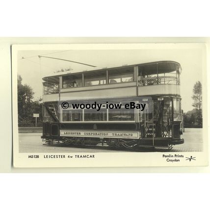 pp1578 - Leicester 4w Tramcar, M3128 - Pamlin postcard