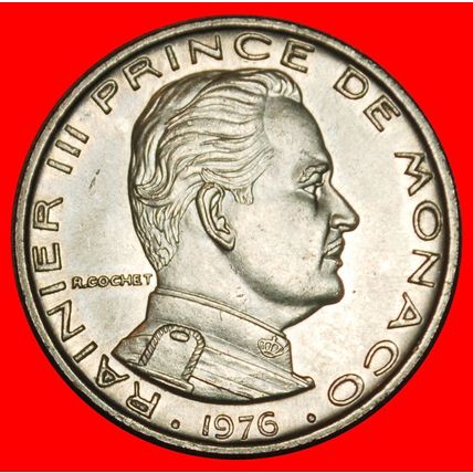 Ⰶ FRANCE (1965-1995):MONACO★1 FRANC 1976 SHIELD AND CROWN★LOW START★NO RESERVE
