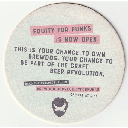 BEER MAT - BREWDOG - EQUITY FOR PUNKS - (Cat No 068) - (2019)