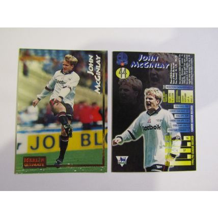 44. John McGinlay - Bolton - Merlin Ultimate P. L 1995/96 Football Card (ef1)