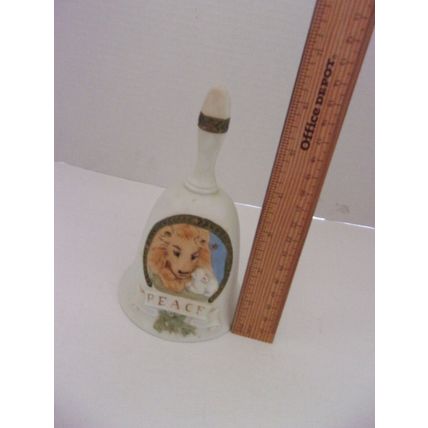 Vintage Enesco Bell Music Box Peace Lion and the Lamb Plays Amazing Grace