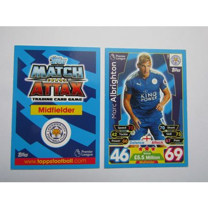 158. Marc Albrighton - Leicester City - Match Attax 2017/18 Football Card EF1