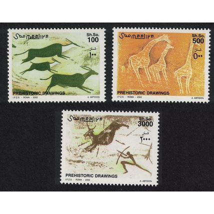 Somalia Prehistoric Rock Paintings 3v 2002 MNH MI#946-948