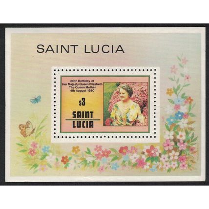 St. Lucia 80th Birthday of The Queen Mother MS 1980 MNH SG#MS536