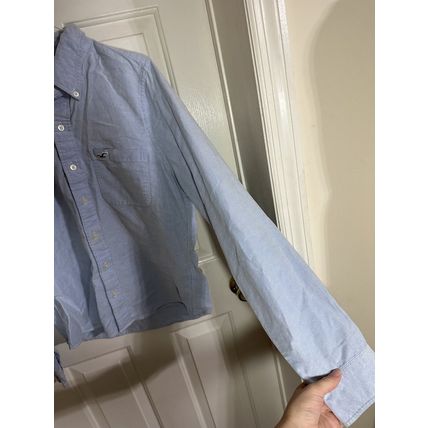Hollister Shirt Mens X-Large Blue Collared Button Up Long Sleeve 100% Cotton