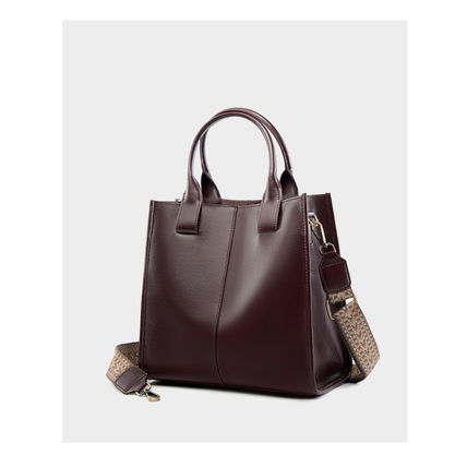 Women Genuine Leather Top Handle Shoulder Bags Brown