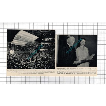 Sir Arnold Bax Miss Harriet Cohen Albert Hall - 1950 Cutting