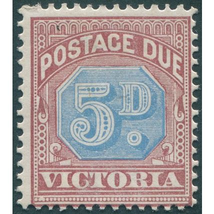 Victoria 1890 5d dull blue & brown-lake Postage Due SGD5 unused