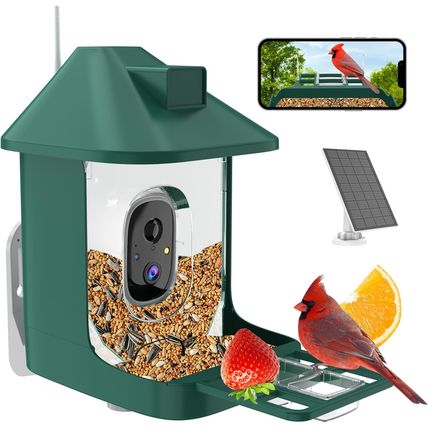 Bird Feeder with Camera,Fhd Live View,Wifi Smart Bird House with Cam Solar Power