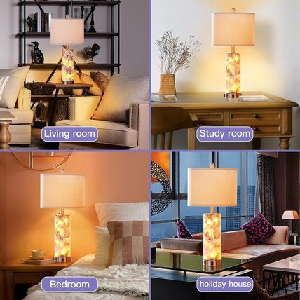 27.5" Modern Table Lamp for Living Room Set of 2,3 Way Dimmable Bedside Touch La