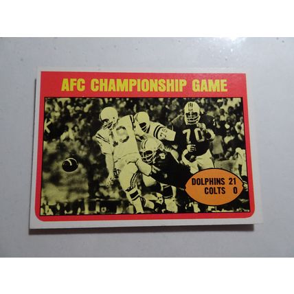 1972 Topps Football Card # 137 AFC Championship Game Dolphins & Colts