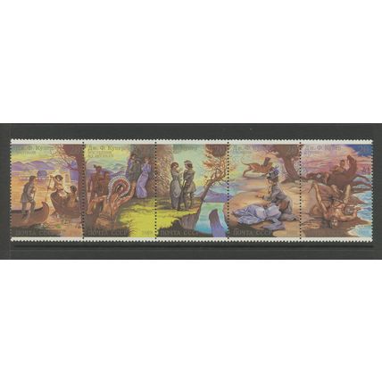 Russia 5826a (5822-5826), 1989 James F. Cooper, Strip of 5, VF, MNH, (RU290)