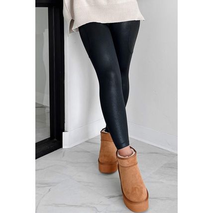 Black V Crossover High Waist Pocketed Leggings