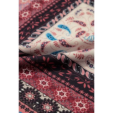 Red Geometric Paisley Print Sleeveless Shift Mini Dress