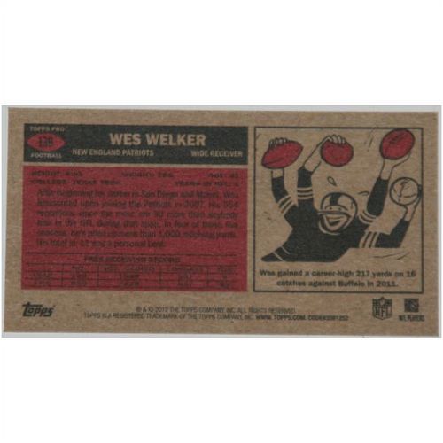 2012 Topps 1965 Mini Tall Boy - #139 - Wes Welker