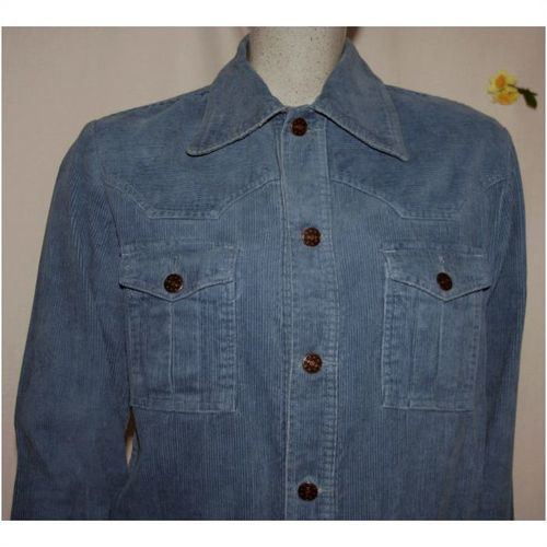 Mens Vintage 1970 Blue Corduroy Jacket Size Medium